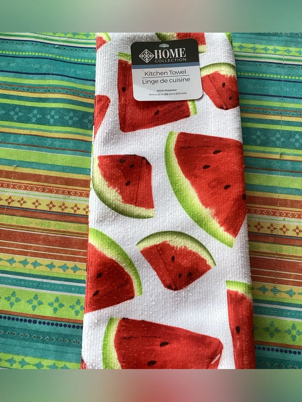 Home Collection Watermelon Print Kitchen Towels and Drying Mat Set